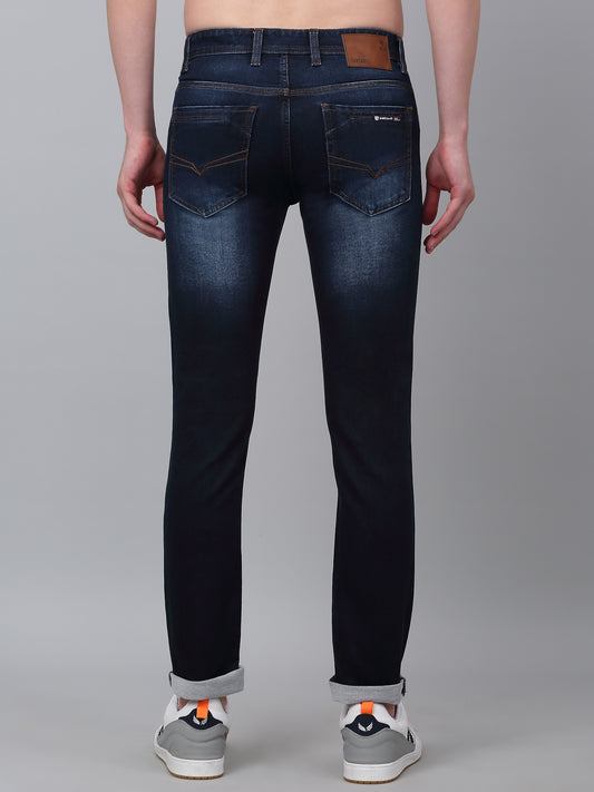 Denim Jeans for Men l Breathable & Soft with Color Fastness Ultra Narrow Fit Cotton Fabric Solid Pattern Button Closure