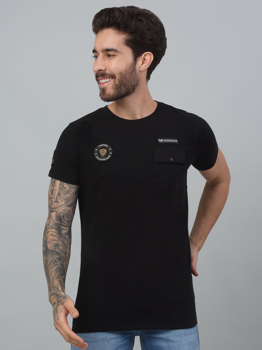 T-Shirt for Men | Breathable & Soft with Color Fastness Regular Fit Round Neck Poly Cotton Fabric Solid Pattern