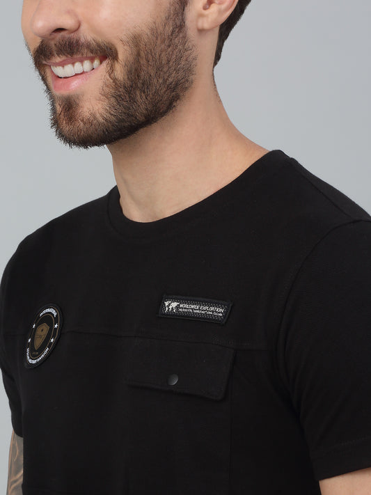 T-Shirt for Men | Breathable & Soft with Color Fastness Regular Fit Round Neck Poly Cotton Fabric Solid Pattern