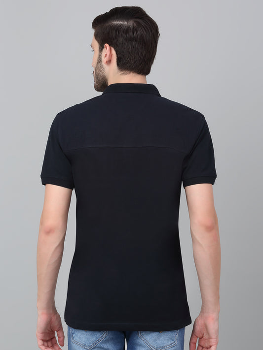 T-Shirt for Men | Breathable & Soft with Color Fastness Regular Fit Polo Neck Poly Cotton Fabric Solid Pattern