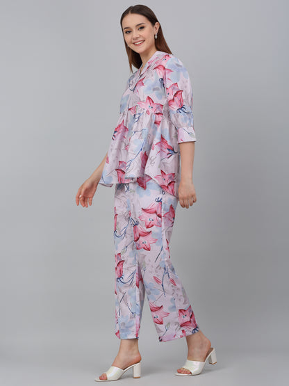 Women's Multicolor Printed Casual Co-Ord Set