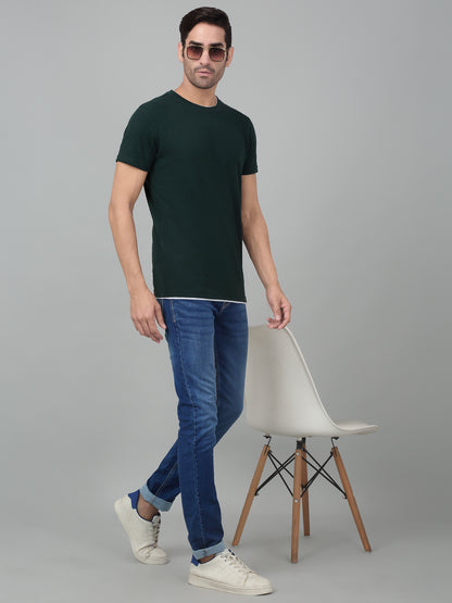 Men's Green  Round neck Half Sleeve T-Shirt