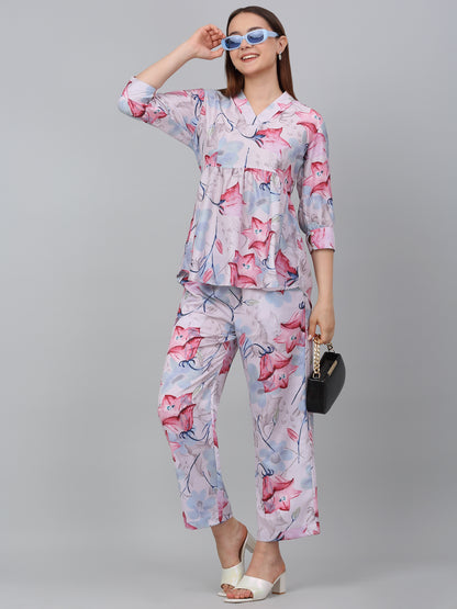 Women's Multicolor Printed Casual Co-Ord Set