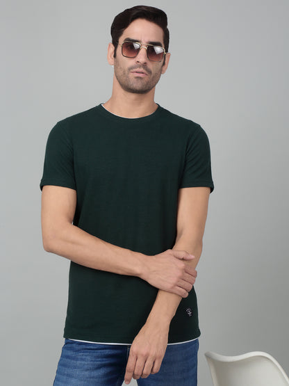 Men's Green  Round neck Half Sleeve T-Shirt