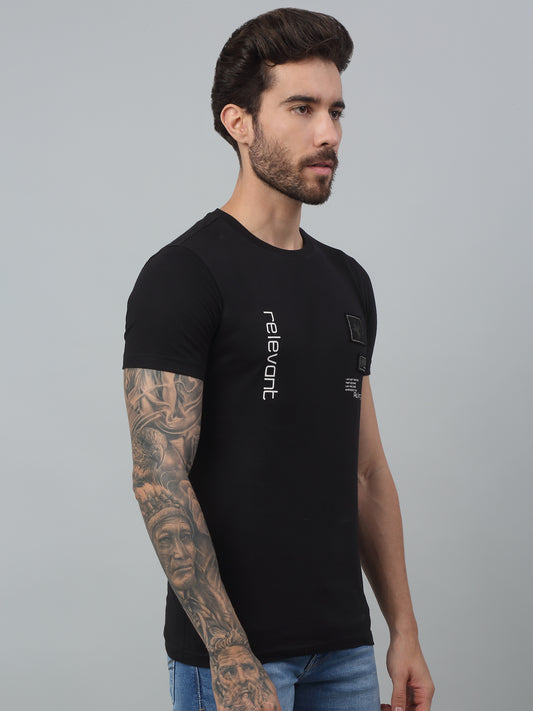 T-Shirt for Men | Breathable & Soft with Color Fastness Regular Fit Round Neck Poly Cotton Fabric Printed Pattern