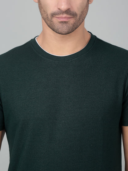 Men's Green  Round neck Half Sleeve T-Shirt