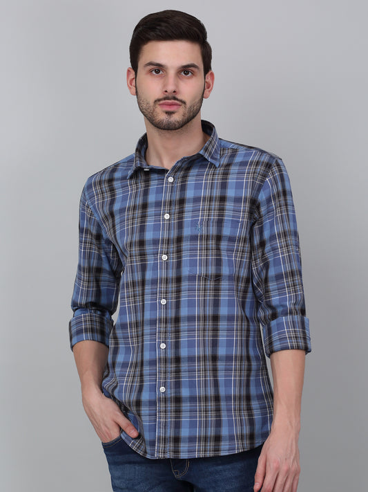 Casual Shirt for Men | Breathable & Soft with Color Fastness Regular Fit Spread Collar Neck Cotton Fabric Checkered Pattern