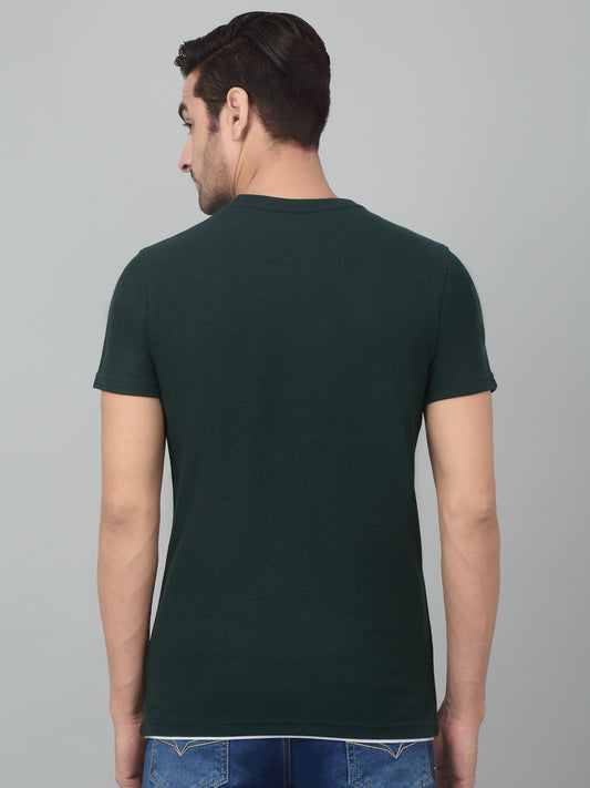 T-Shirt for Men | Breathable & Soft with Color Fastness Regular Fit Round Neck Poly Cotton Fabric Solid Pattern