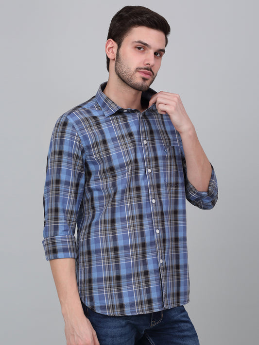 Casual Shirt for Men | Breathable & Soft with Color Fastness Regular Fit Spread Collar Neck Cotton Fabric Checkered Pattern