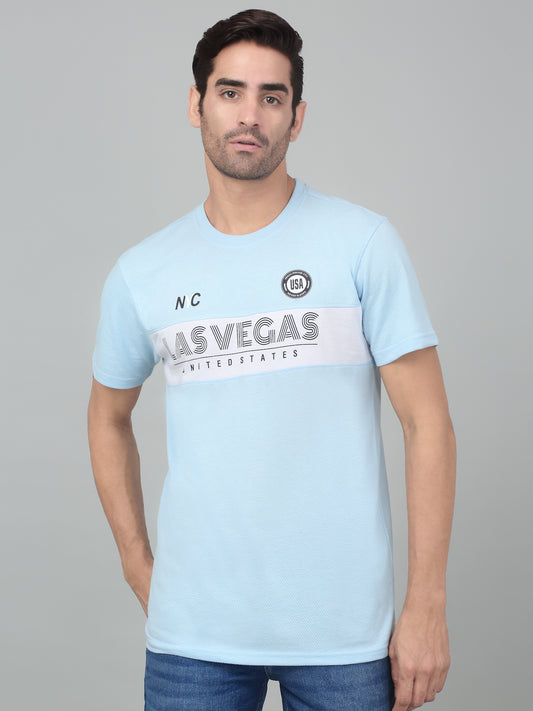 T-Shirt for Men | Breathable & Soft with Color Fastness Regular Fit Round Neck Poly Cotton Fabric Printed Pattern