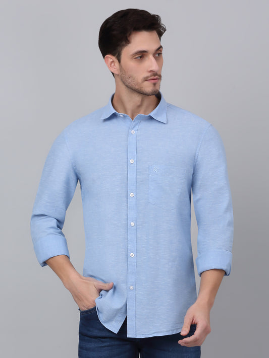 Casual Shirt for Men | Breathable & Soft with Color Fastness Regular Fit Spread Collar Neck Cotton Fabric Solid Pattern