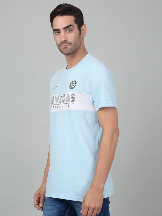 T-Shirt for Men | Breathable & Soft with Color Fastness Regular Fit Round Neck Poly Cotton Fabric Printed Pattern