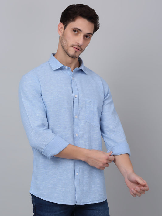 Casual Shirt for Men | Breathable & Soft with Color Fastness Regular Fit Spread Collar Neck Cotton Fabric Solid Pattern