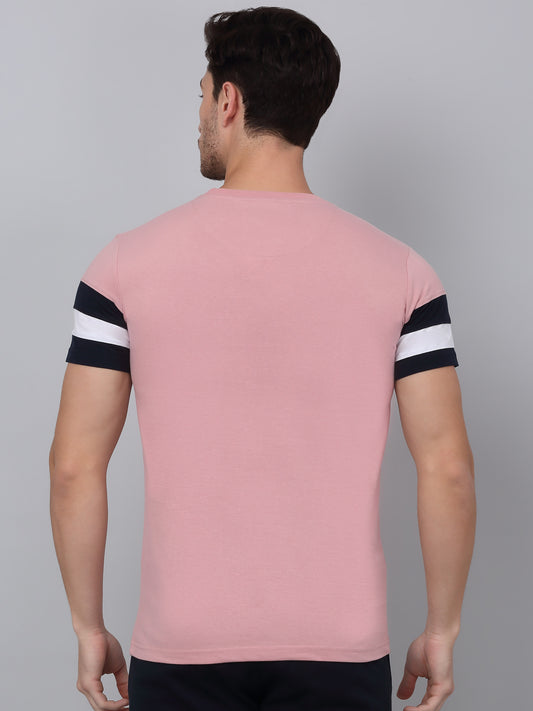 T-Shirt for Men | Breathable & Soft with Color Fastness Regular Fit Round Neck Poly Cotton Fabric Printed Pattern