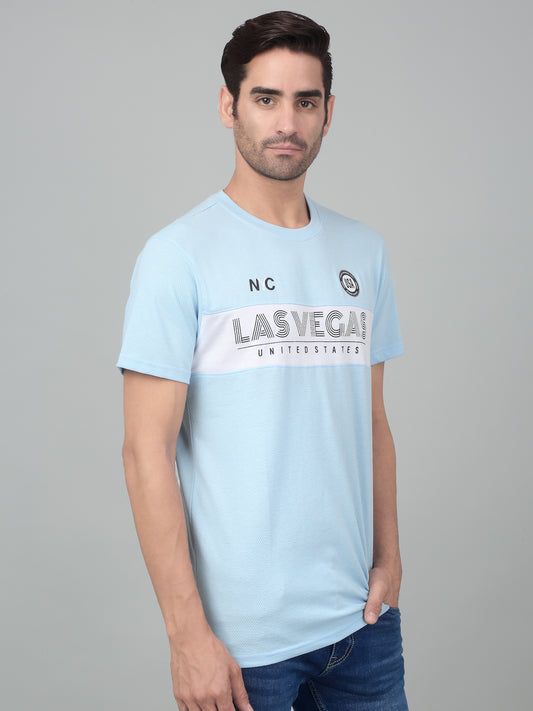 T-Shirt for Men | Breathable & Soft with Color Fastness Regular Fit Round Neck Poly Cotton Fabric Printed Pattern