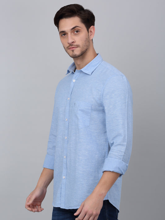 Casual Shirt for Men | Breathable & Soft with Color Fastness Regular Fit Spread Collar Neck Cotton Fabric Solid Pattern