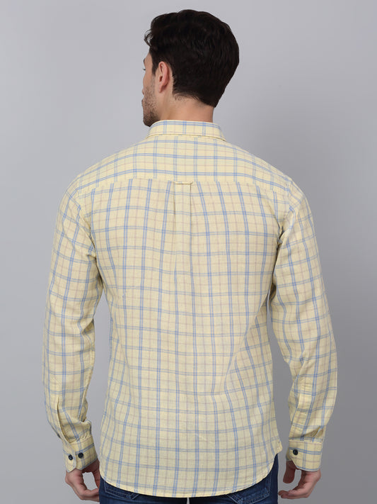 Casual Shirt for Men | Breathable & Soft with Color Fastness Regular Fit Spread Collar Neck Cotton Fabric Checkered Pattern