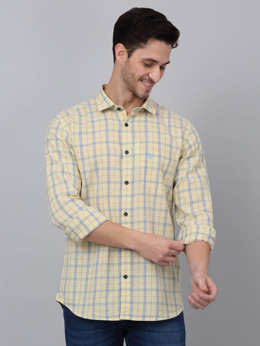 Casual Shirt for Men | Breathable & Soft with Color Fastness Regular Fit Spread Collar Neck Cotton Fabric Checkered Pattern