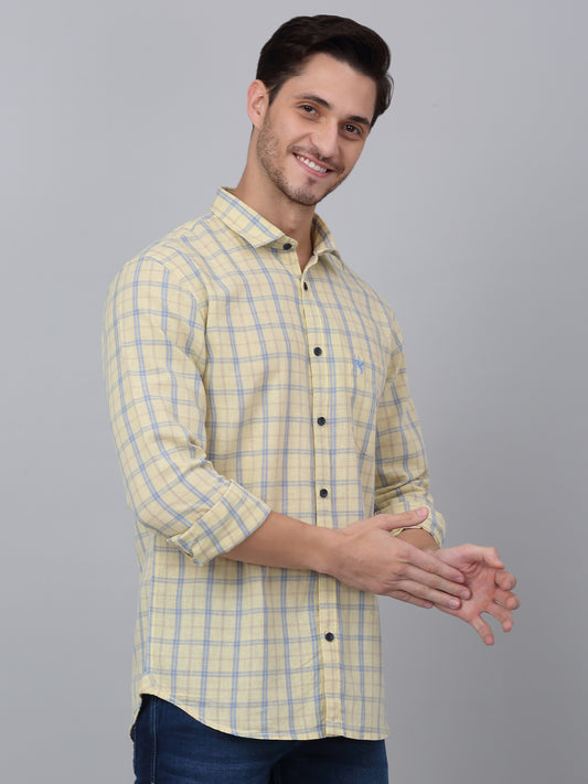 Casual Shirt for Men | Breathable & Soft with Color Fastness Regular Fit Spread Collar Neck Cotton Fabric Checkered Pattern