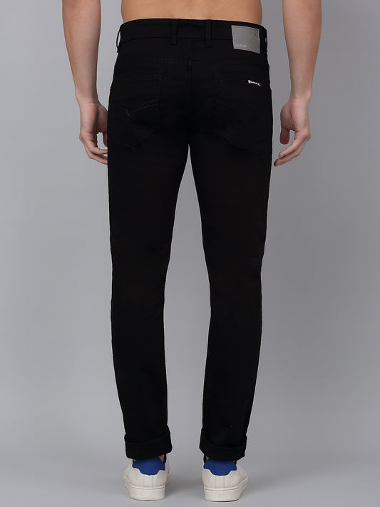 Denim Jeans for Men l Breathable & Soft with Color Fastness Ultra Narrow Fit Cotton Fabric Solid Pattern Button Closure