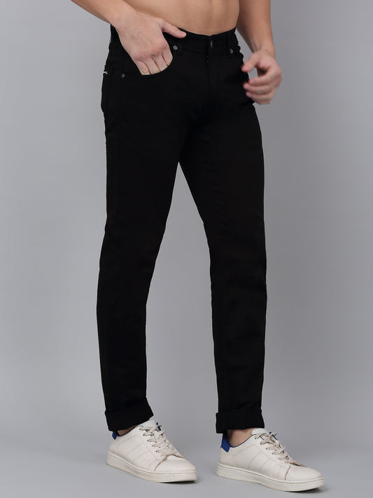 Denim Jeans for Men l Breathable & Soft with Color Fastness Ultra Narrow Fit Cotton Fabric Solid Pattern Button Closure