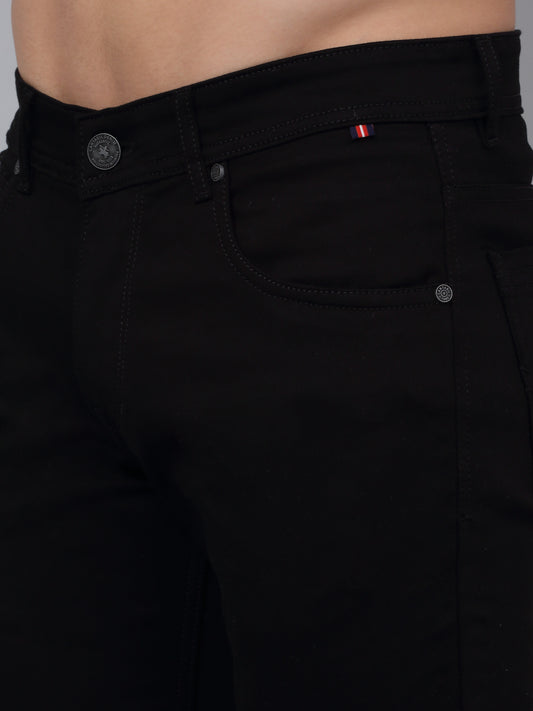 Denim Jeans for Men l Breathable & Soft with Color Fastness Ultra Narrow Fit Cotton Fabric Solid Pattern Button Closure