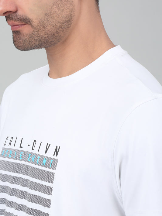 T-Shirt for Men | Breathable & Soft with Color Fastness Regular Fit Round Neck Polyester Fabric Printed Pattern