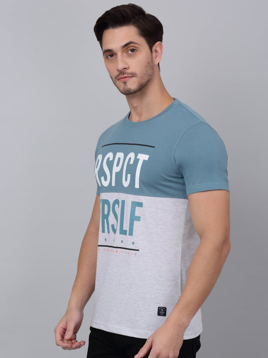 T-Shirt for Men | Breathable & Soft with Color Fastness Regular Fit Round Neck Poly Cotton Fabric Printed Pattern