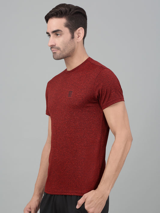 T-Shirt for Men | Breathable & Soft with Color Fastness Regular Fit Round Neck Polyester Fabric Solid Pattern
