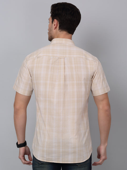 Casual Shirt for Men | Breathable & Soft with Color Fastness Regular Fit Spread Collar Neck Cotton Fabric Checkered Pattern