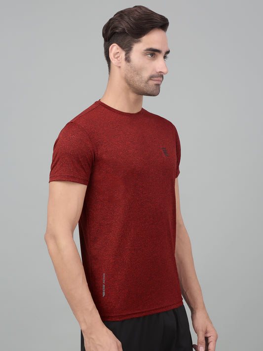 T-Shirt for Men | Breathable & Soft with Color Fastness Regular Fit Round Neck Polyester Fabric Solid Pattern