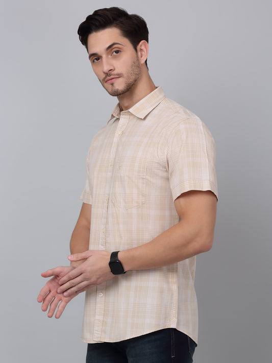 Casual Shirt for Men | Breathable & Soft with Color Fastness Regular Fit Spread Collar Neck Cotton Fabric Checkered Pattern