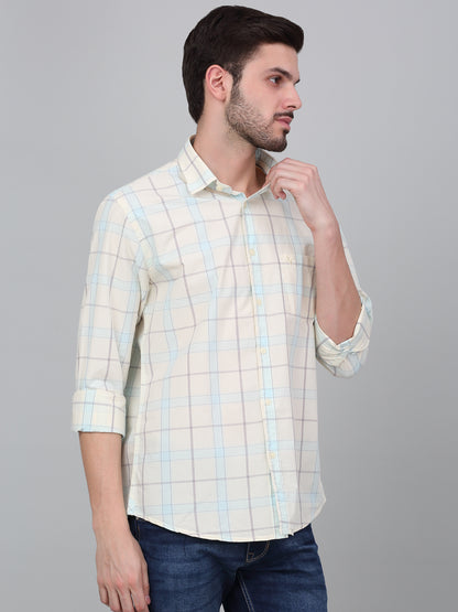 Casual Shirt for Men | Breathable & Soft with Color Fastness Regular Fit Spread Collar Neck Cotton Fabric Checkered Pattern