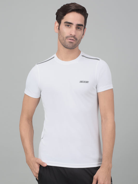 T-Shirt for Men | Breathable & Soft with Color Fastness Regular Fit Round Neck Polyester Fabric Solid Pattern