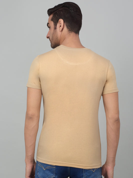 T-Shirt for Men | Breathable & Soft with Color Fastness Regular Fit Round Neck Poly Cotton Fabric Printed Pattern