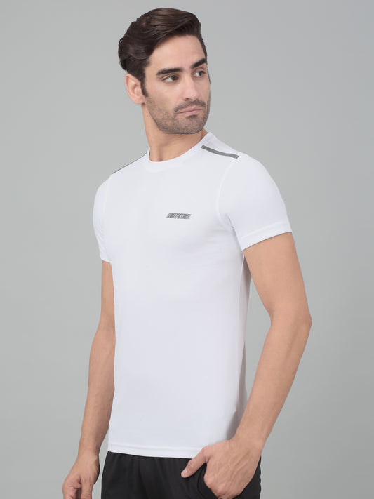 T-Shirt for Men | Breathable & Soft with Color Fastness Regular Fit Round Neck Polyester Fabric Solid Pattern
