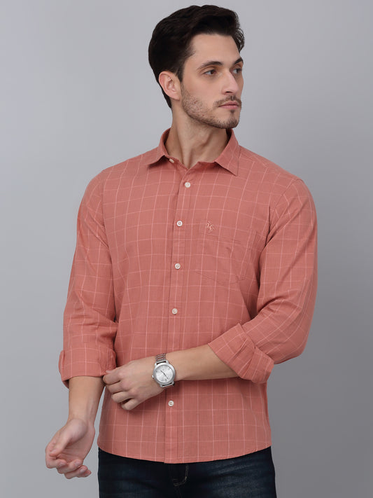 Casual Shirt for Men | Breathable & Soft with Color Fastness Regular Fit Spread Collar Neck Cotton Fabric Checkered Pattern