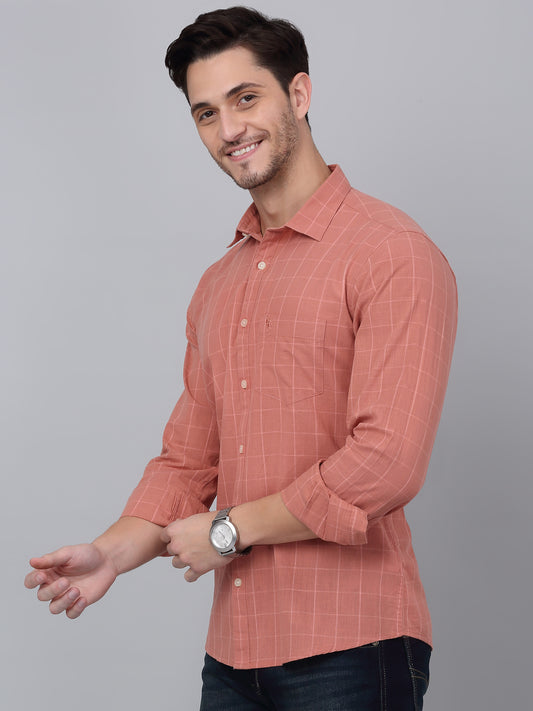 Casual Shirt for Men | Breathable & Soft with Color Fastness Regular Fit Spread Collar Neck Cotton Fabric Checkered Pattern