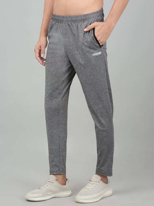 Men's Grey Solid Stretchable Active Wear Track Pant