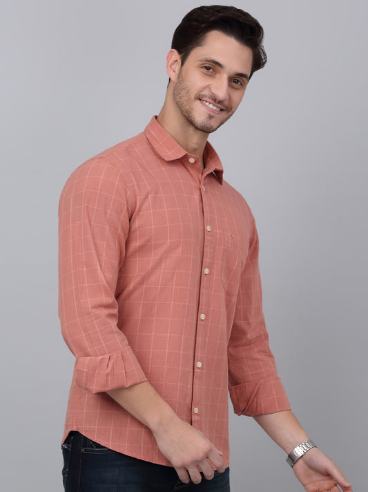 Casual Shirt for Men | Breathable & Soft with Color Fastness Regular Fit Spread Collar Neck Cotton Fabric Checkered Pattern