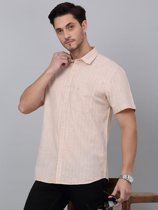 Casual Shirt for Men | Breathable & Soft with Color Fastness Regular Fit Spread Collar Neck Cotton Fabric Checkered Pattern