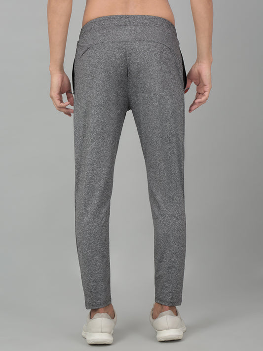 Men's Grey Solid Stretchable Active Wear Track Pant
