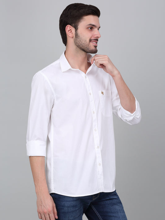 Casual Shirt for Men | Breathable & Soft with Color Fastness Regular Fit Spread Collar Neck Cotton Fabric Solid Pattern