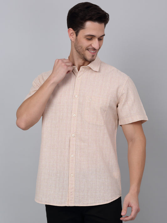 Casual Shirt for Men | Breathable & Soft with Color Fastness Regular Fit Spread Collar Neck Cotton Fabric Checkered Pattern