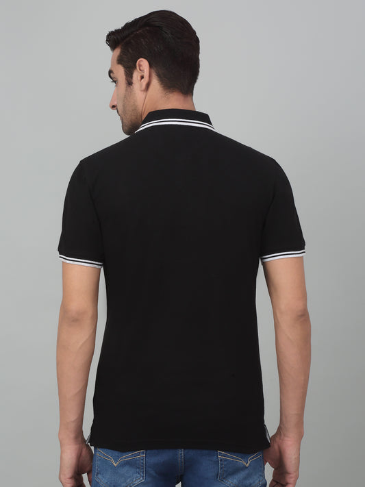 T-Shirt for Men | Breathable & Soft with Color Fastness Regular Fit Polo Neck Poly Cotton Fabric Solid Pattern