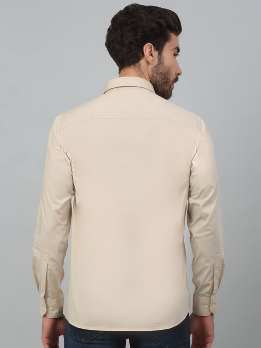 Casual Shirt for Men | Breathable & Soft with Color Fastness Regular Fit Spread Collar Neck Cotton Blend Fabric Solid Pattern