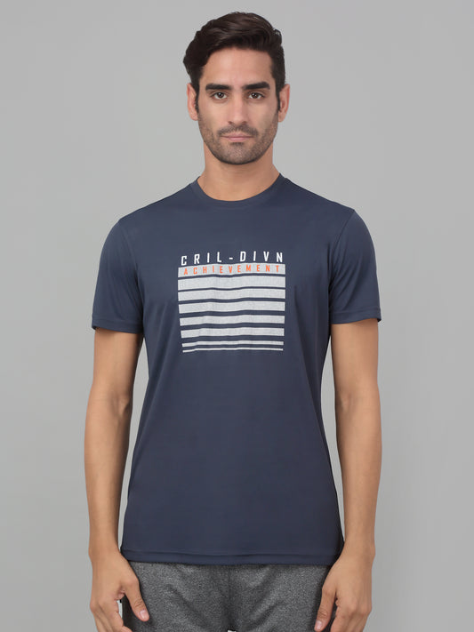 T-Shirt for Men | Breathable & Soft with Color Fastness Regular Fit Round Neck Polyester Fabric Printed Pattern