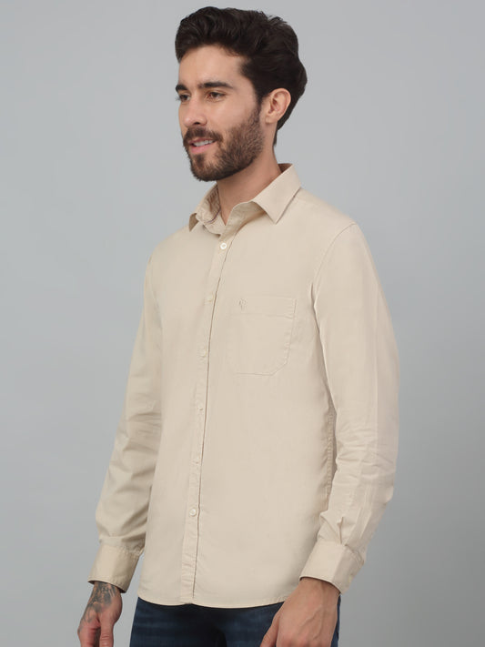 Casual Shirt for Men | Breathable & Soft with Color Fastness Regular Fit Spread Collar Neck Cotton Blend Fabric Solid Pattern