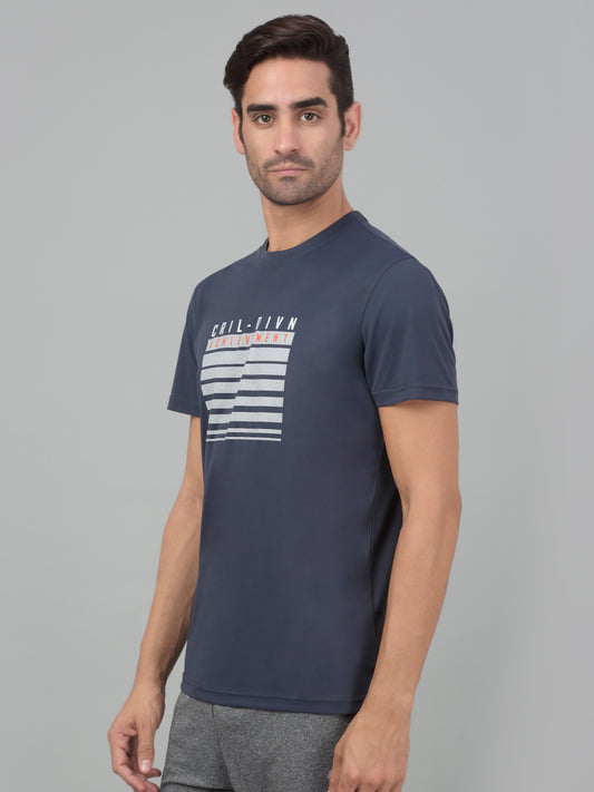 T-Shirt for Men | Breathable & Soft with Color Fastness Regular Fit Round Neck Polyester Fabric Printed Pattern