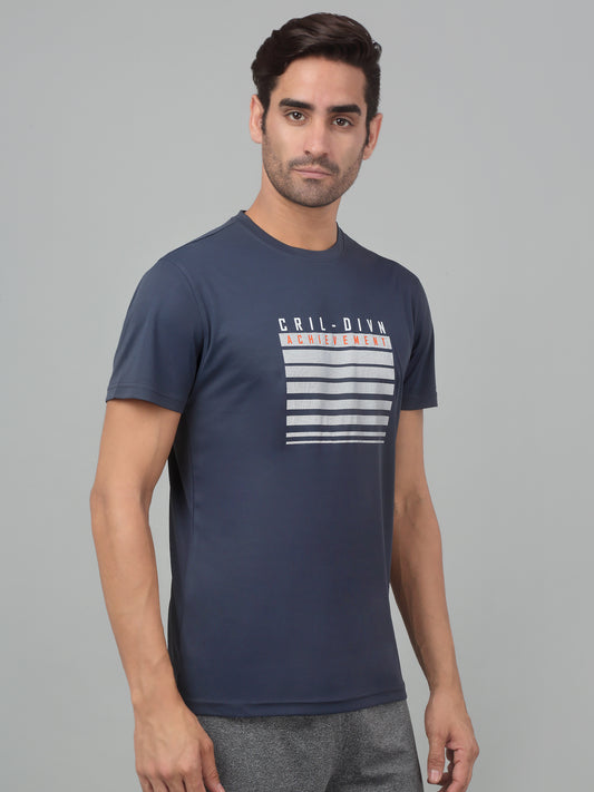 T-Shirt for Men | Breathable & Soft with Color Fastness Regular Fit Round Neck Polyester Fabric Printed Pattern